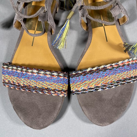 Dolce Vita Embroidered Sandals With Tassels Size 7 - Picture 3 of 11